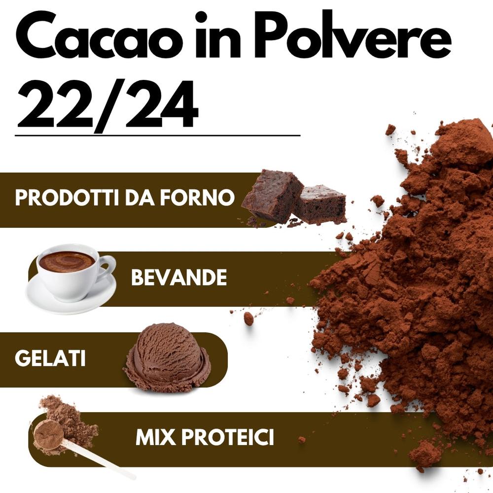 Cacao in Polvere 22-24% di Materia Grassa - Origine Olanda - Gusto deciso e sapore intenso
