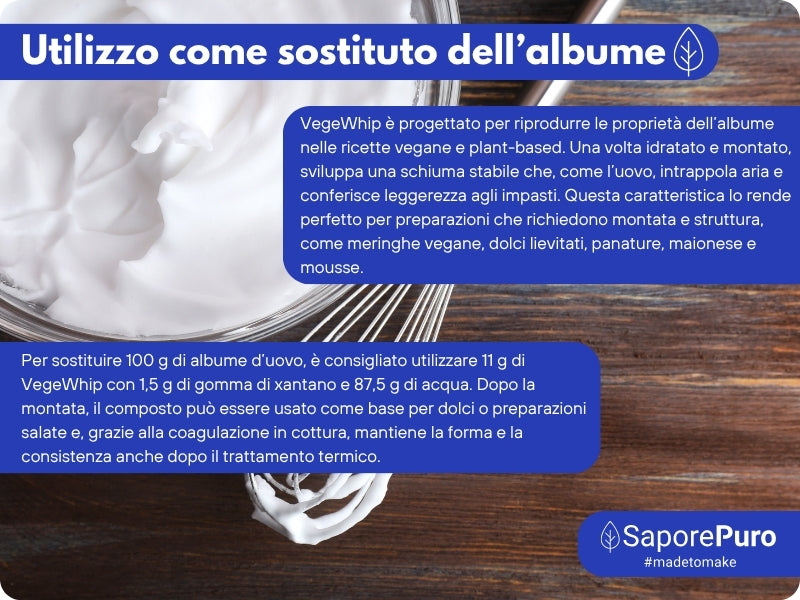 Proteine Isolate di Patata - Albume Vegano - VegeWhip - Per realizzare prodotti Vegan - GelatoStore