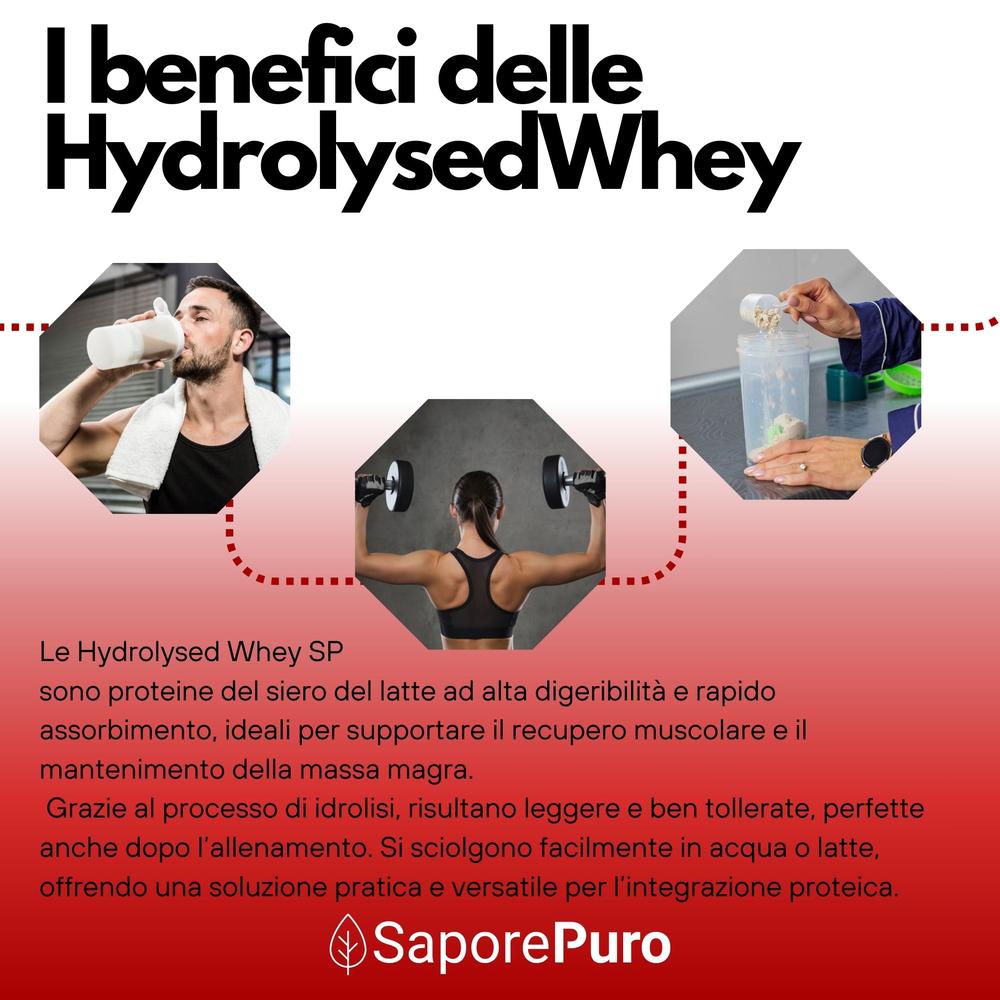 Proteine del latte HydrolysedWhey SP SaporePuro in confezione, proteine idrolizzate e isolate del latte, 100% Optipep