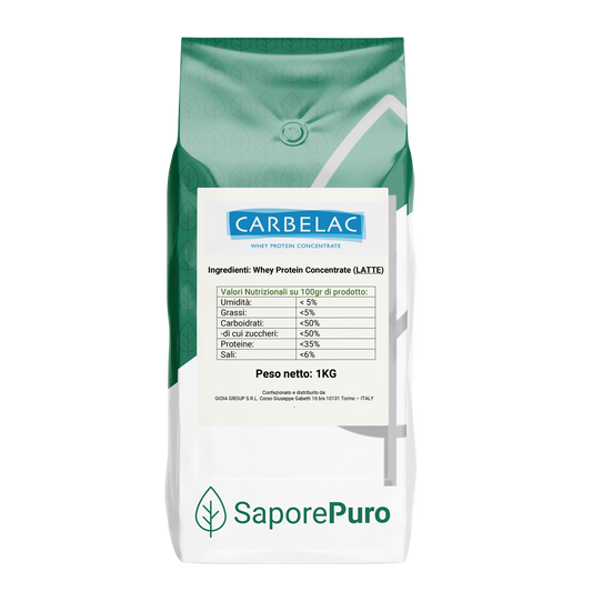 CARBELAC 3213 -  Proteine Whey del Latte WPC -  35% di parte proteica - 1kg - SaporePuro