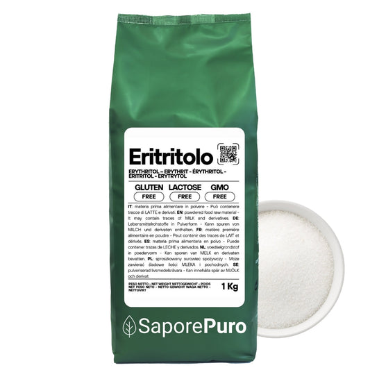 Eritritolo - Alternativa allo Zucchero -  origine FRANCIA - Dolcificante 0kcal - SaporePuro