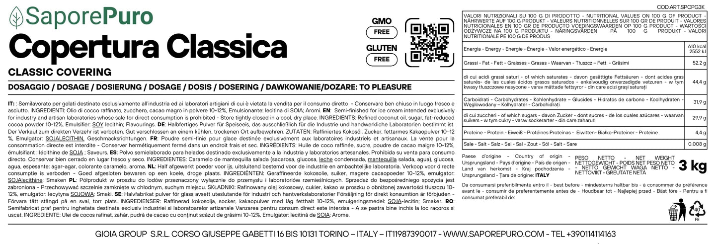 Stracciatella Copertura Classica - 3 kg