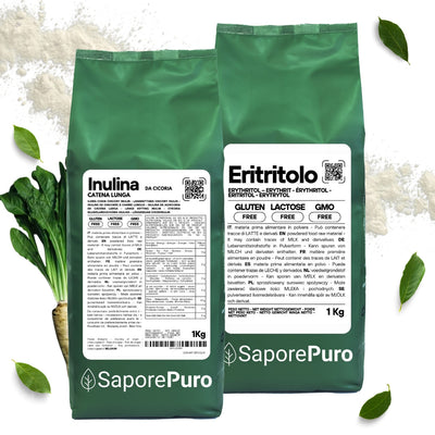 Kit Benessere: Inulina a Catena Lunga 1kg + Eritritolo 1kg - Risparmia! - GelatoStore