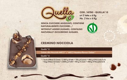Quella G - Mec3 - L’originale crema al gusto di nocciola e cacao senza zuccheri aggiunti* e vegan!. - GelatoStore
