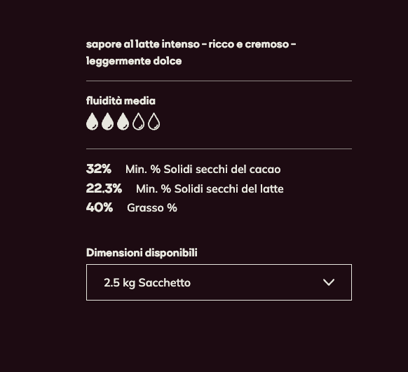Cioccolato bianco Velvet - Callebaut - 2.5kg