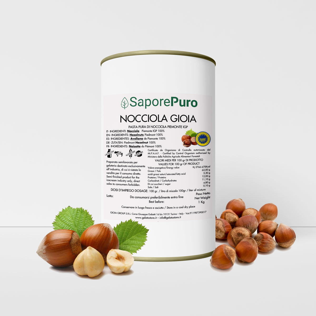 Pasta di Nocciola Piemonte I.G.P - 1Kg - GelatoStore