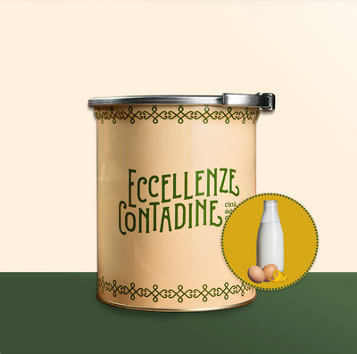 Pasta crema pasticcera Città del Gelato, 3,5kg, crema liscia e vellutata per gelato, confezione con etichetta del prodotto.