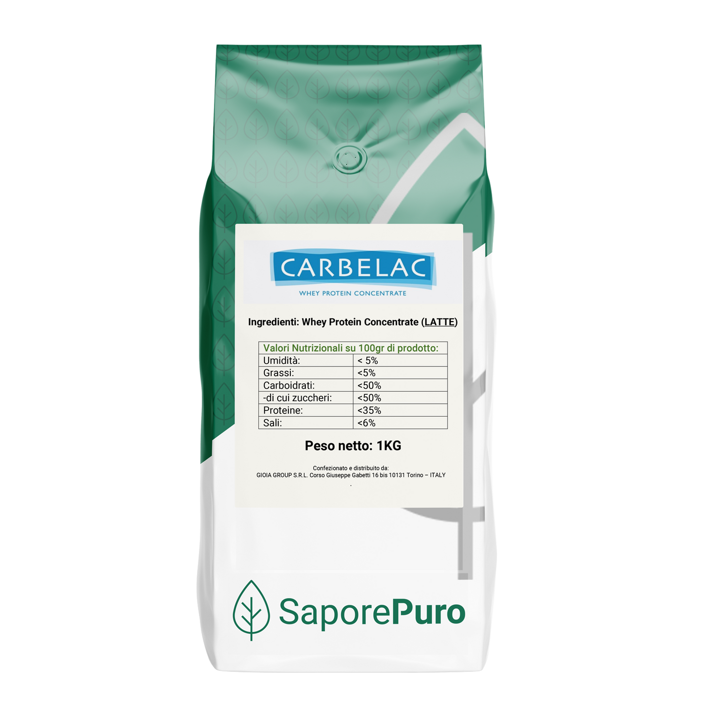 CARBELAC 3213 -  Proteine Whey del Latte WPC -  35% di parte proteica - 1kg - SaporePuro