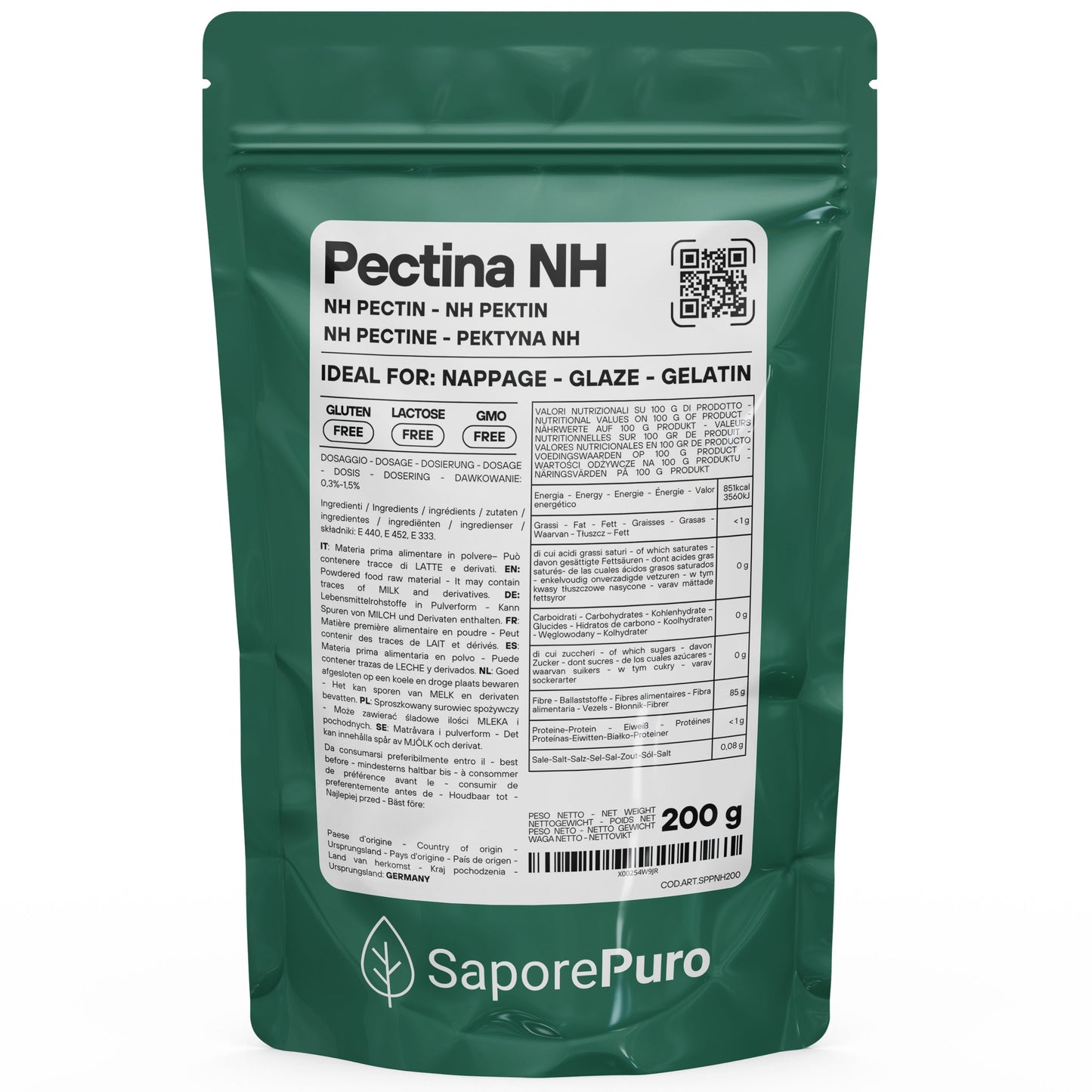 Pectina NH SaporePuro - ideale per nappage, gelatine e glasse - SaporePuro