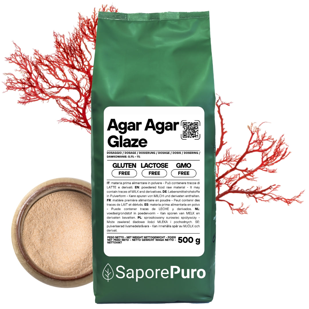 Agar Agar Glaze - E406 - Origine ITALIA - Per Glasse, Topping, Salse lisce - alternativa alla gelatina - GelatoStore