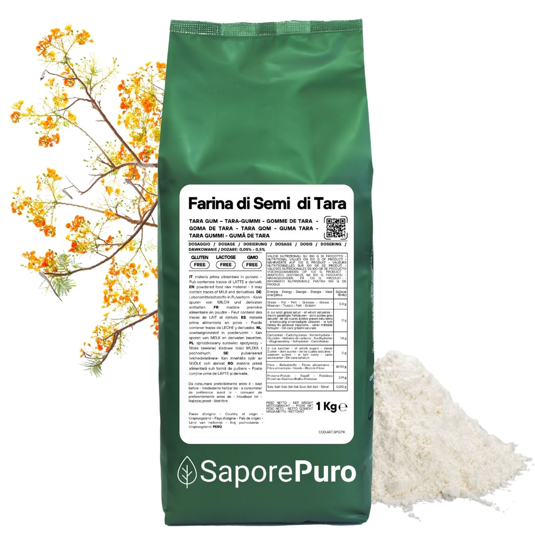 Farina di Semi di Tara - Gomma di Tara - Origine Perù - E417 - Confezionato in Italia - GelatoStore