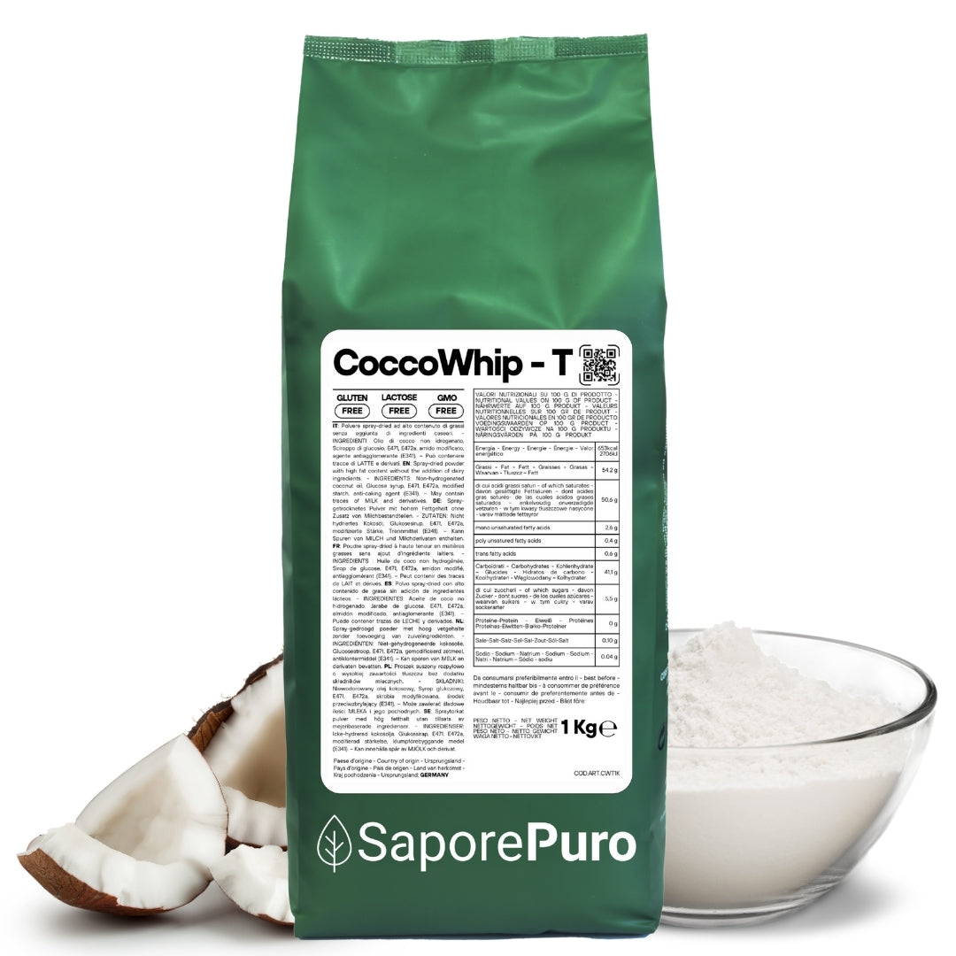 CoccoWhip  - Grasso di Cocco Montante - 1kg - Vegan - Per gelati e preparazioni di pasticceria - GelatoStore