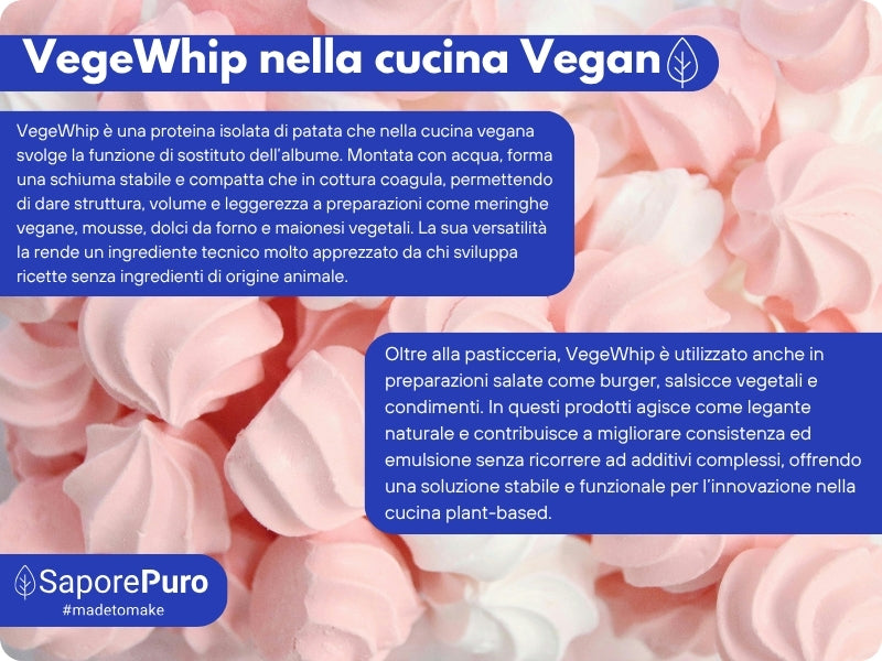 Proteine Isolate di Patata - Albume Vegano - VegeWhip - Per realizzare prodotti Vegan - GelatoStore
