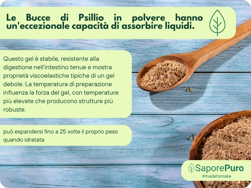 Polvere di bucce di psillio SaporePuro, fibra naturale per integrazione alimentare, in confezione da due.