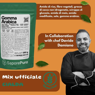 Mix per cialde senza glutine SaporePuro, croccante e leggero, in confezione da 250g, visibile in questa immagine.