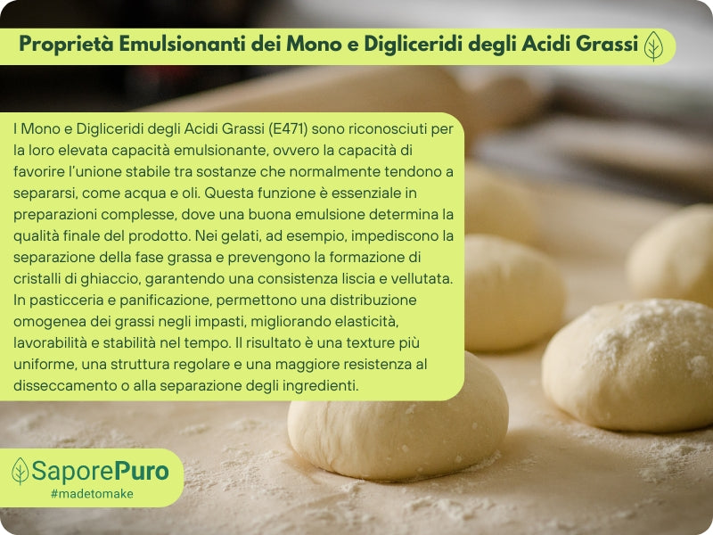 Mono60 - Emulsionante E471 – Additivo Alimentare – SaporePuro – Prodotto in Europa – Alta Qualità per Gelati, Pasticceria, Panificazione - GelatoStore