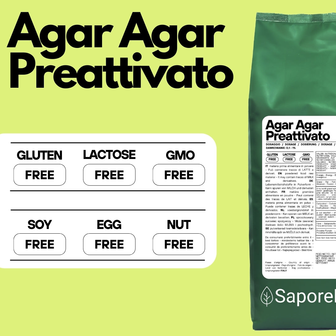 Agar Agar Preattivato - E406 - Origine ITALIA - La migliore scelta nell'applicazione lattiero-casearia - GelatoStore