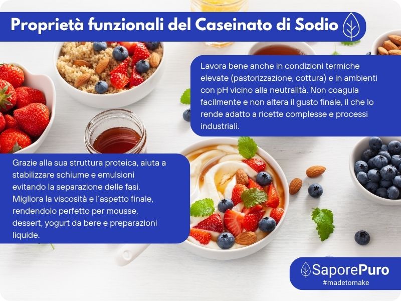 Caseinato di Sodio - SaporePuro - Proteina pura da Latte (Caseina) - Gluten Free - GelatoStore