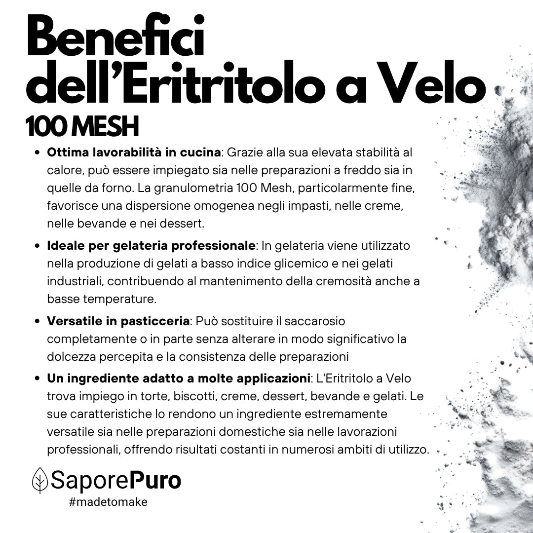 Eritritolo a Velo 100mesh  - 1kg - Dolcificante 0kcal