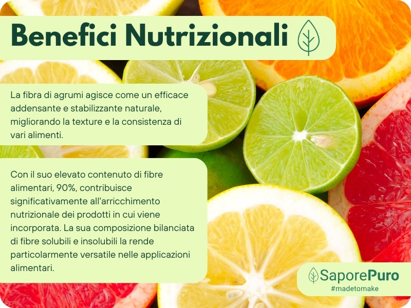 Fibra di Agrumi - Addensante Clean Label per Gelato senza "E" - Ex Fibra di Limone - SaporePuro