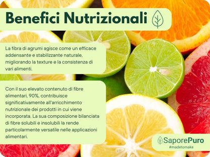 Fibra di Agrumi - Addensante Clean Label per Gelato senza "E" - Ex Fibra di Limone - SaporePuro