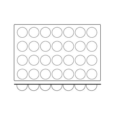 SQ003 - STAMPO IN SILICONE 28 SEMI-SFERE 70 MM H 35 MM
