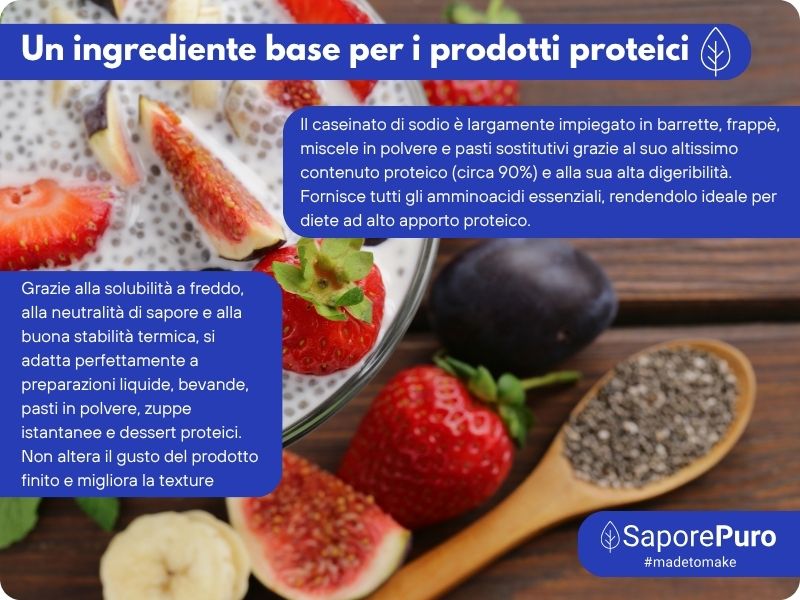 Caseinato di Sodio - SaporePuro - Proteina pura da Latte (Caseina) - Gluten Free - GelatoStore