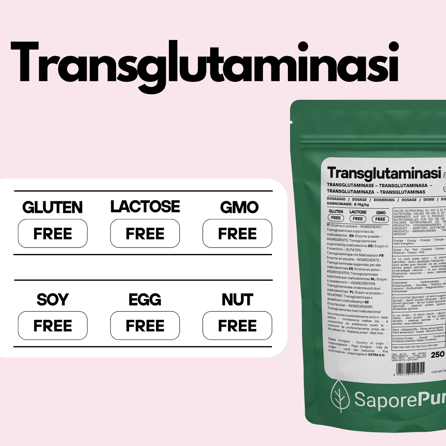 Transglutaminasi in polvere – Enzima per applicazioni alimentari professionali - GelatoStore