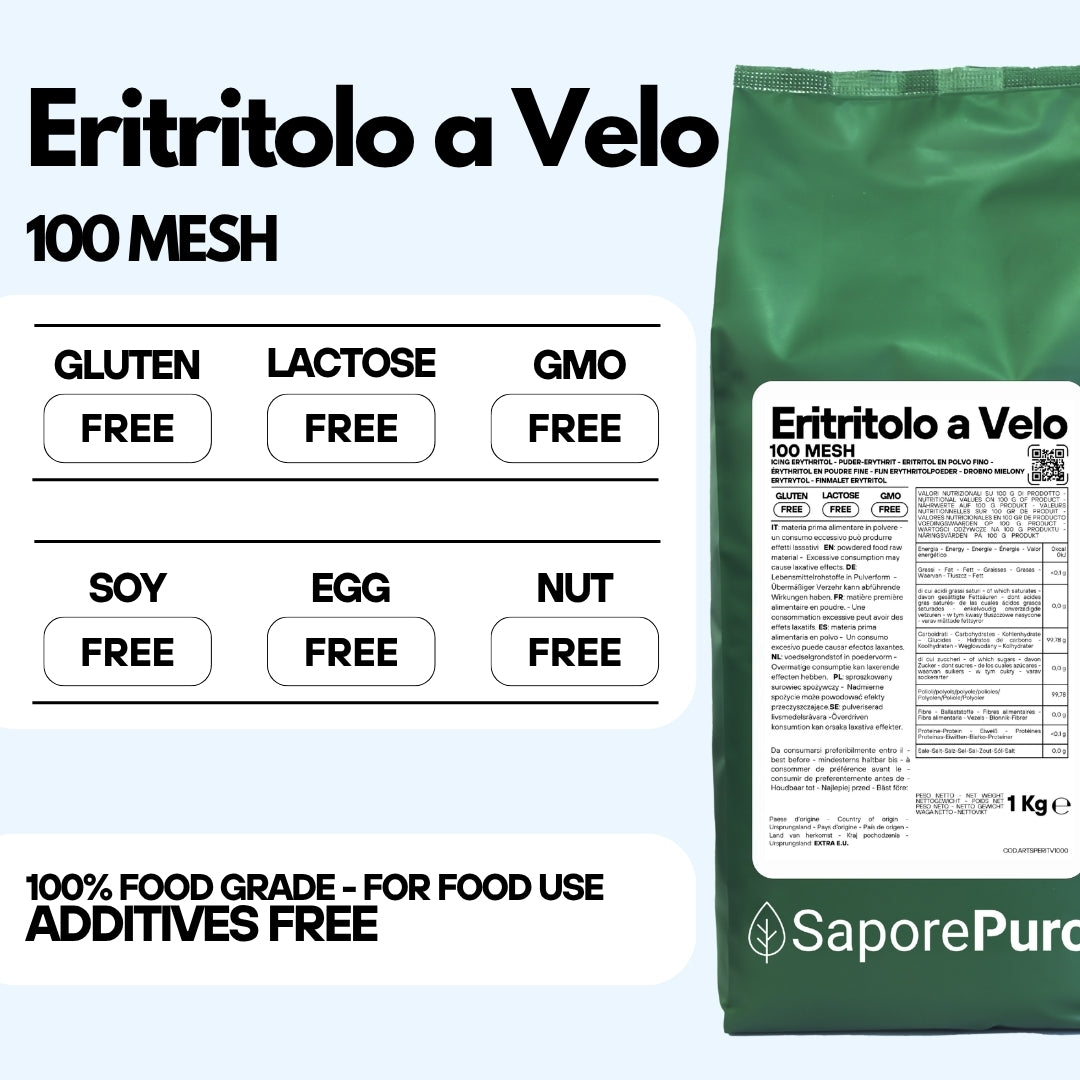 Eritritolo a Velo 100mesh  - 1kg - Dolcificante 0kcal