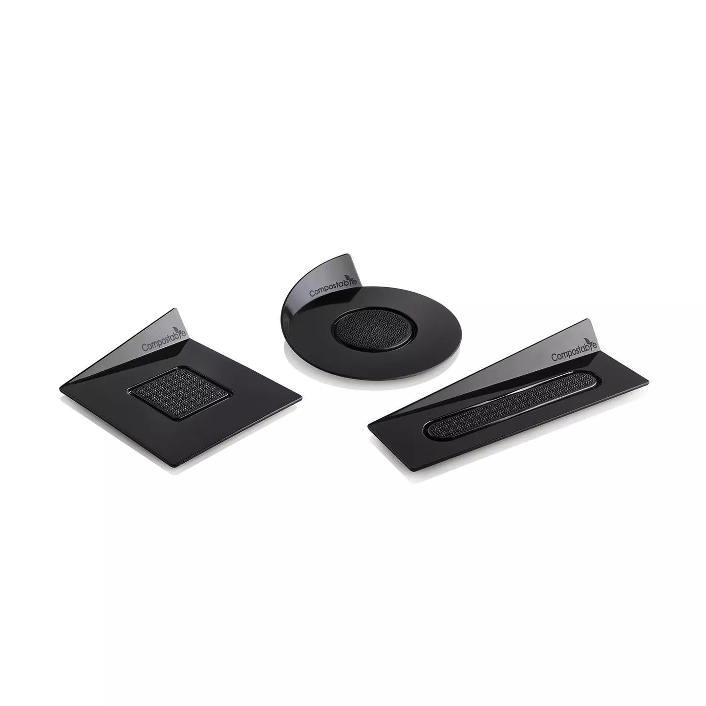 SET 100 BLACK TRAYS - RECTANGLE 140X40 MM