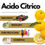 SaporePuro Acido Citrico food additive for cocktails, wine, cleaning, and enology, shown in a clear container.
