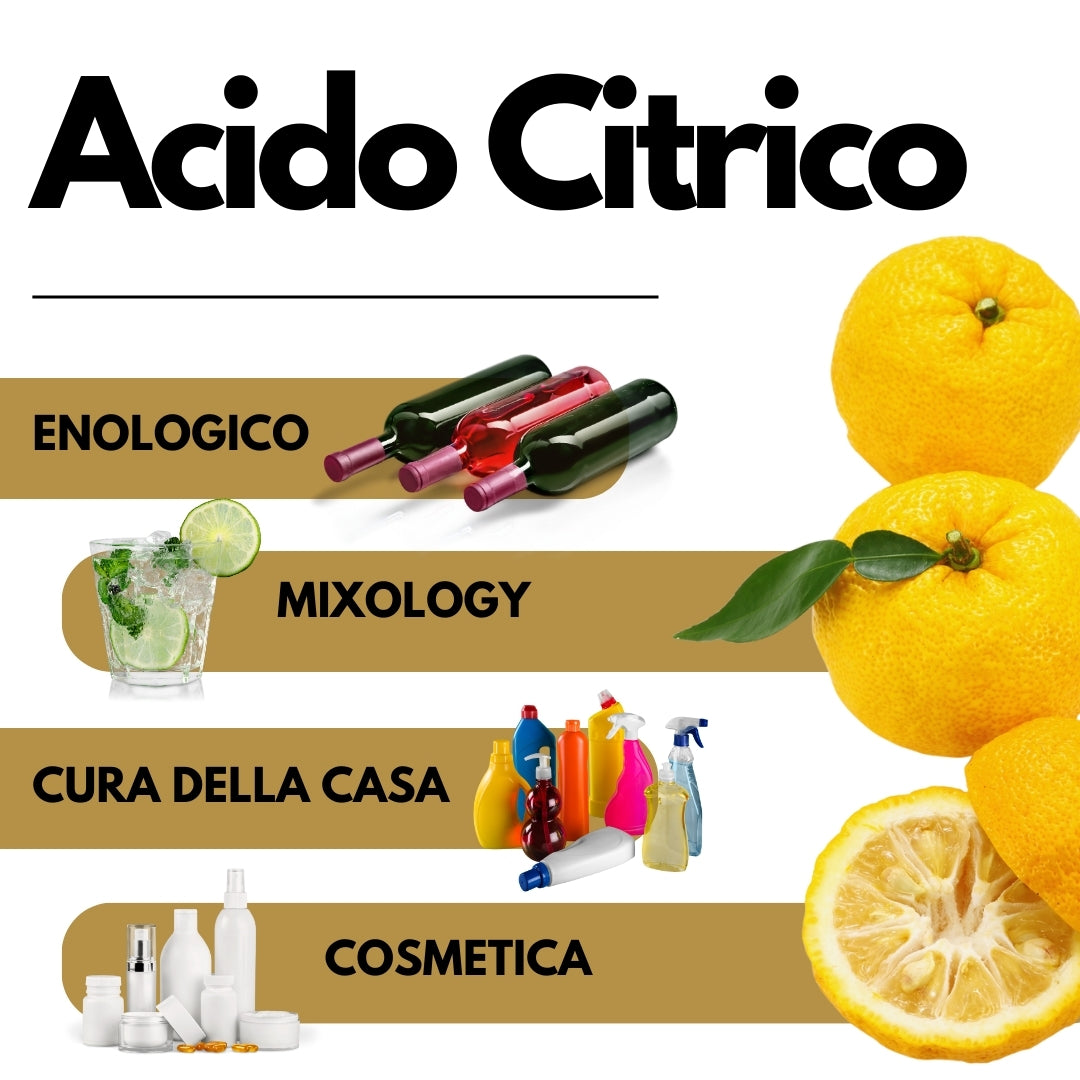 Acido Citrico - Cockatail, Vino, Pulizie, Enologia - Made in EU - GelatoStore