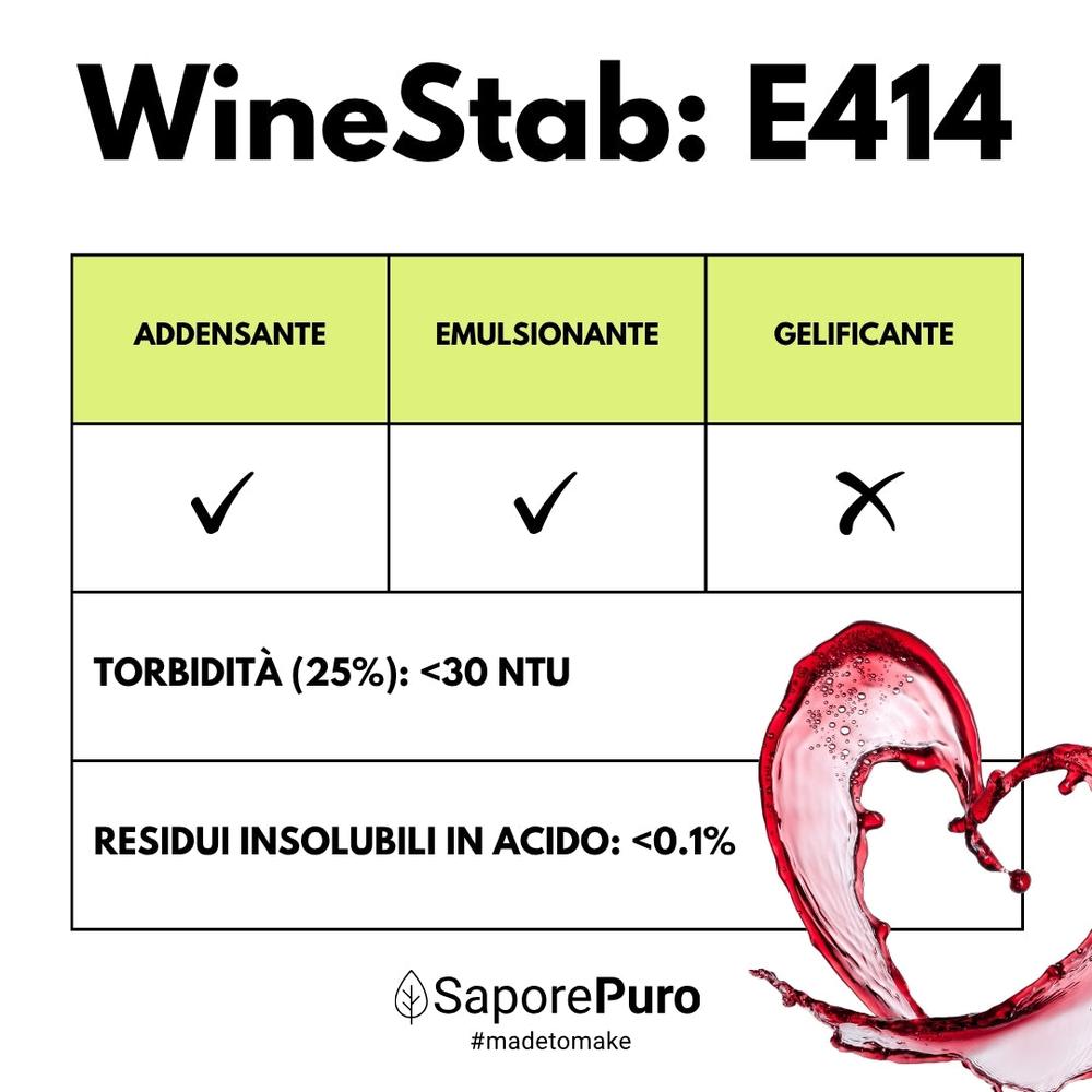 WineStab – Gomma Arabica Naturale per Stabilizzazione del Vino
