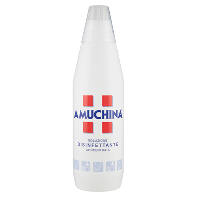 Amuchina Disinfettante 1L bottle, concentrated disinfectant solution for medical and surgical use, with clear labeling.