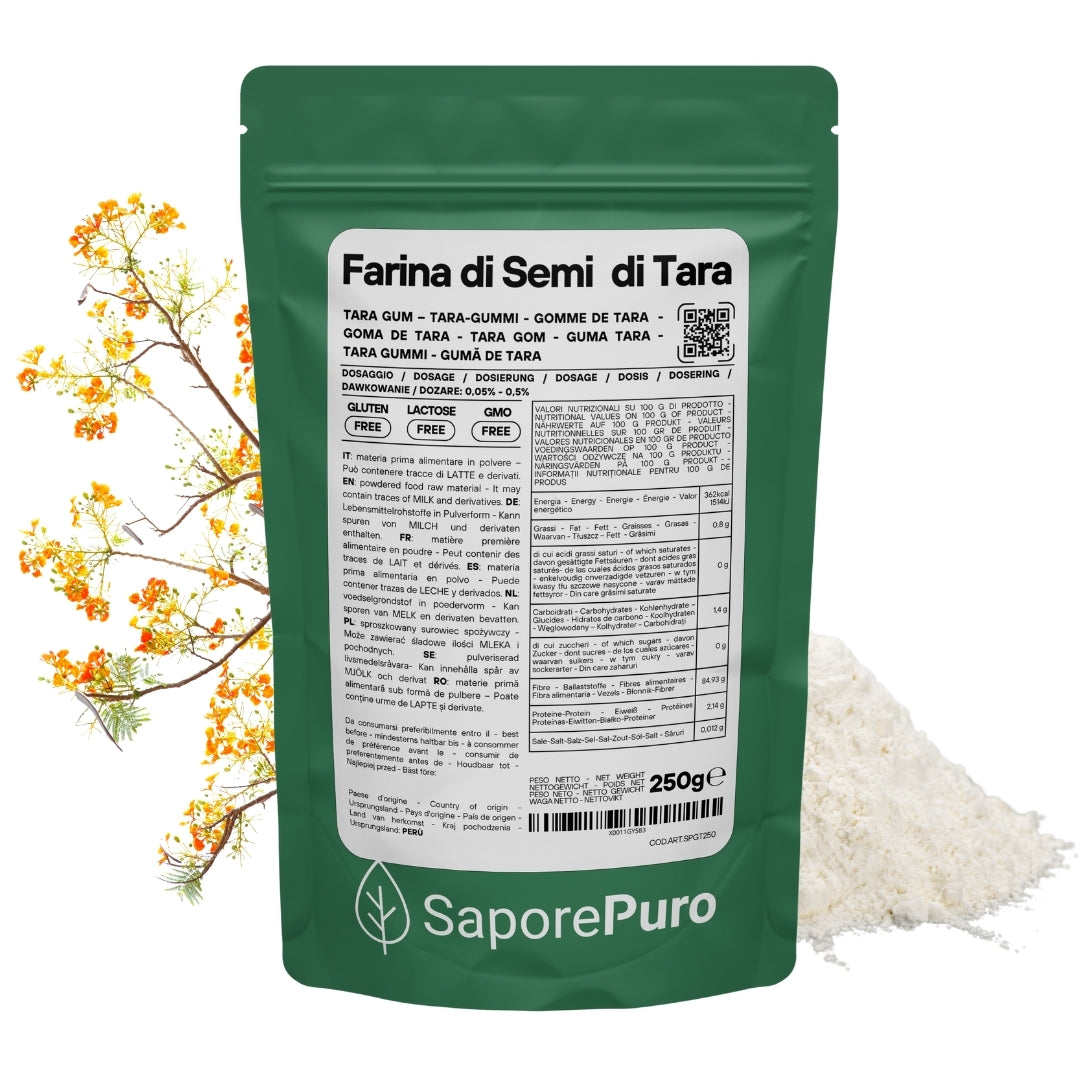 Farina di Semi di Tara - Gomma di Tara - Origine Perù - E417 - Confezionato in Italia - GelatoStore