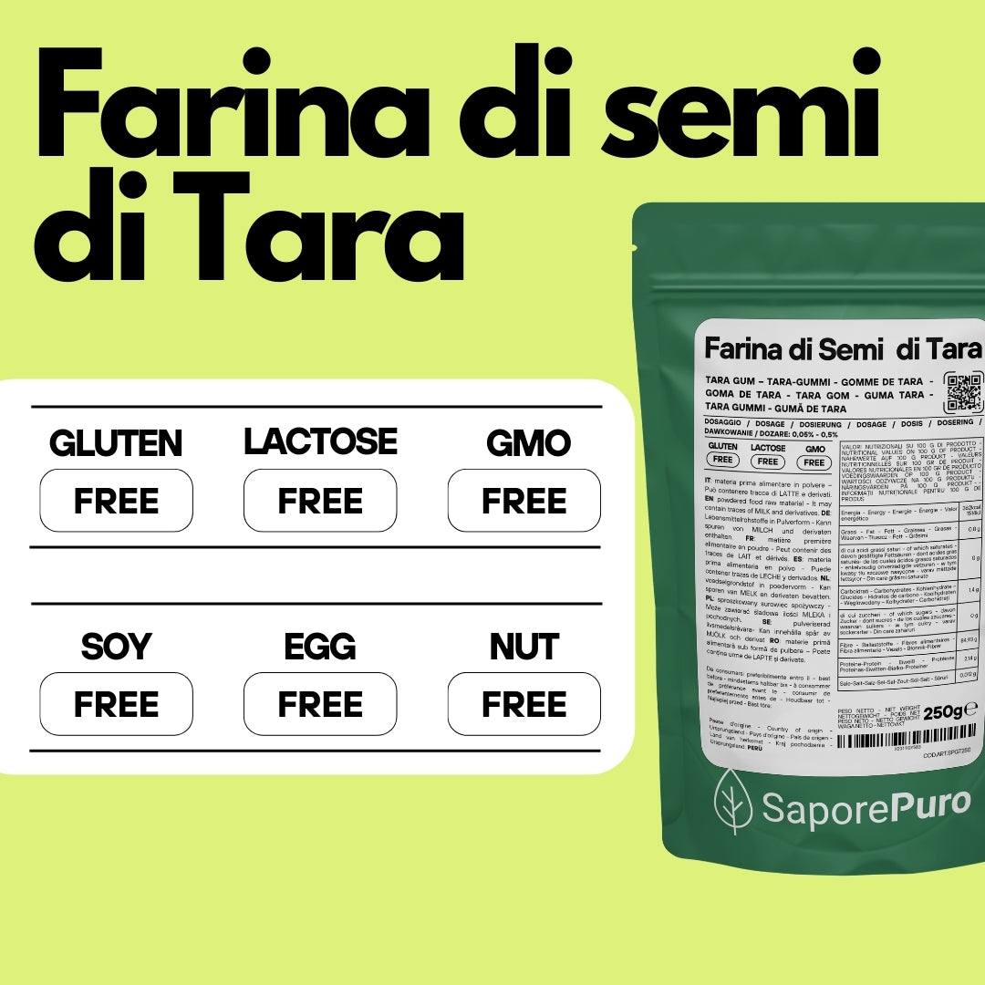 Farina di Semi di Tara - Gomma di Tara - Origine Perù - E417 - Confezionato in Italia - GelatoStore