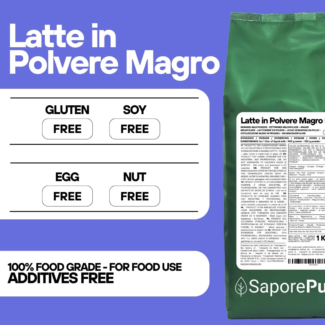 Latte Magro in Polvere  - Confezione da 1kg - Origine EU - GelatoStore