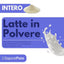 SaporePuro Latte Intero in Polvere, creamy whole milk powder in a sealed bag, suitable for beverages and cooking.