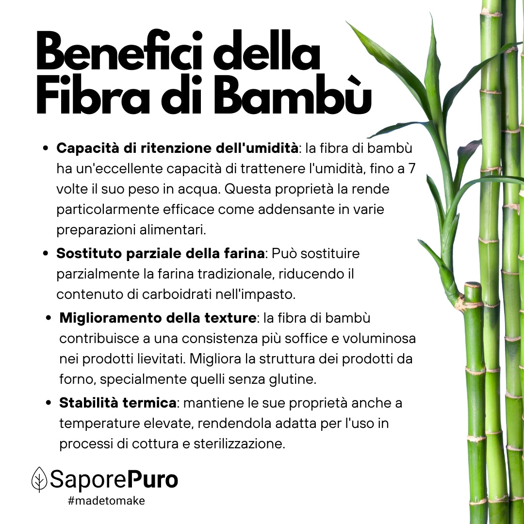 Fibra di Bambù - Fibra Naturale - Origine Germania - Ideale per prodotti caseari, prodotti da forno e gelati