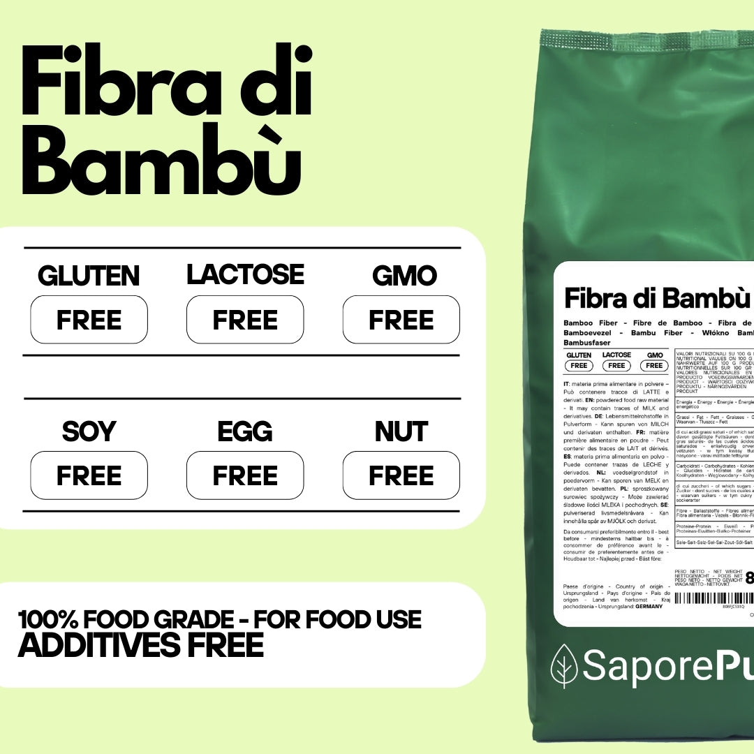 Fibra di Bambù - Fibra Naturale - Origine Germania - Ideale per prodotti caseari, prodotti da forno e gelati