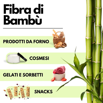 Fibra di Bambù - Fibra Naturale - Origine Germania - Ideale per prodotti caseari, prodotti da forno e gelati