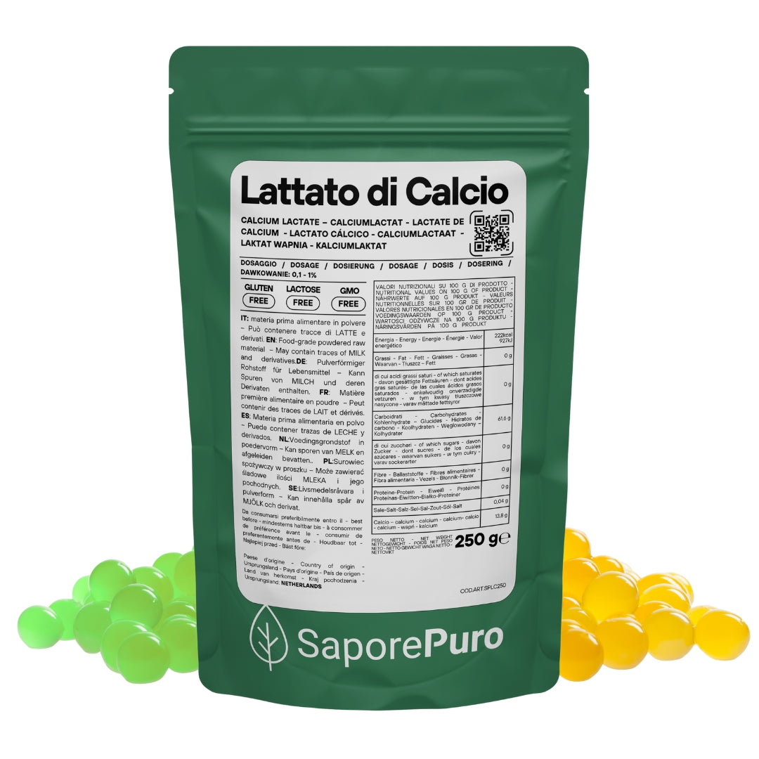Lattato di calcio in polvere  - E327 - Sferificazione Molecolare - GelatoStore