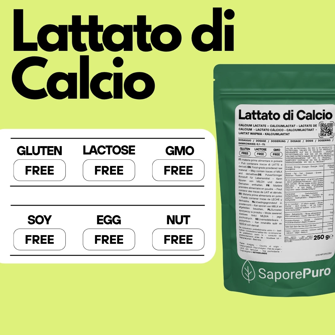 Lattato di calcio in polvere  - E327 - Sferificazione Molecolare - GelatoStore