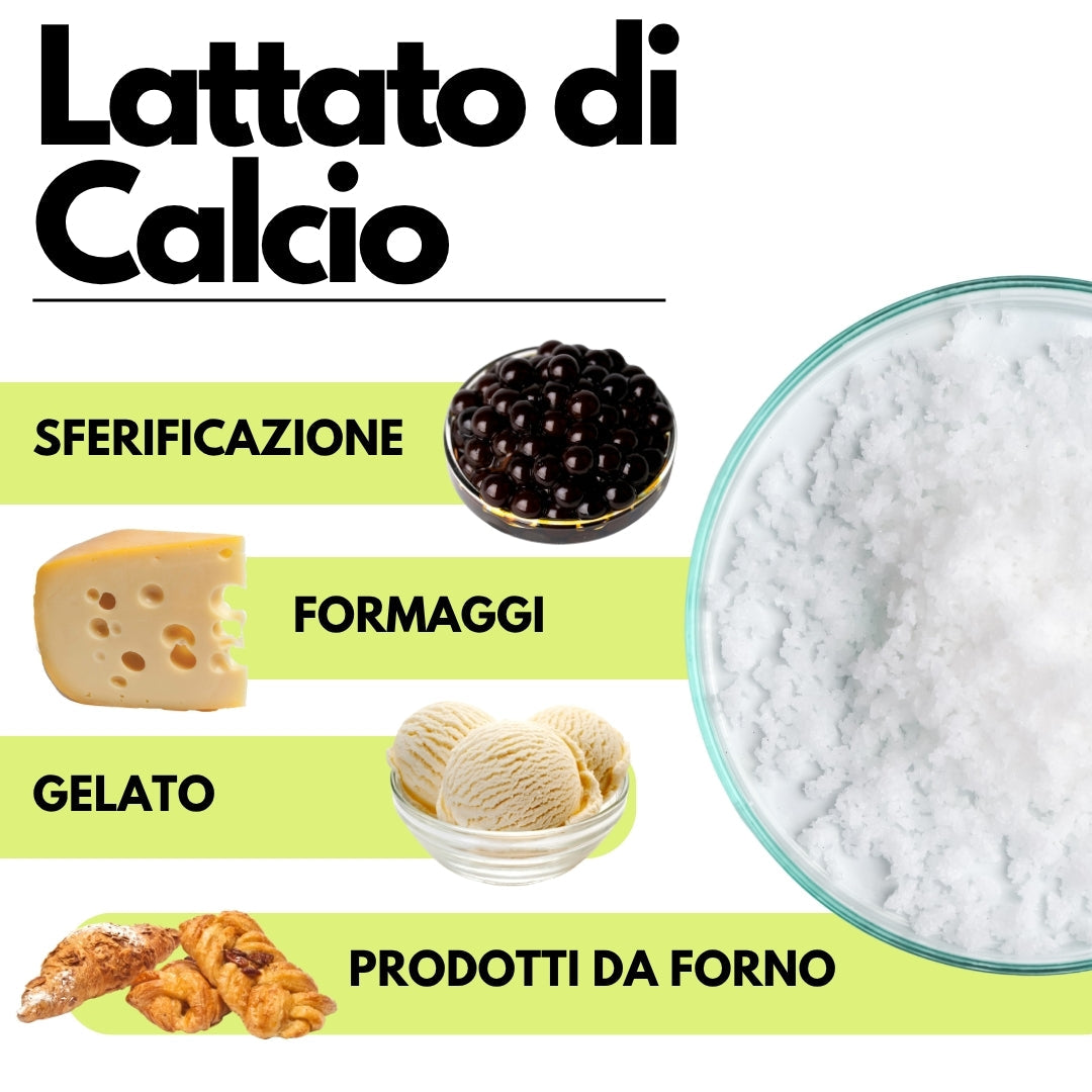 Lattato di calcio in polvere  - E327 - Sferificazione Molecolare - GelatoStore