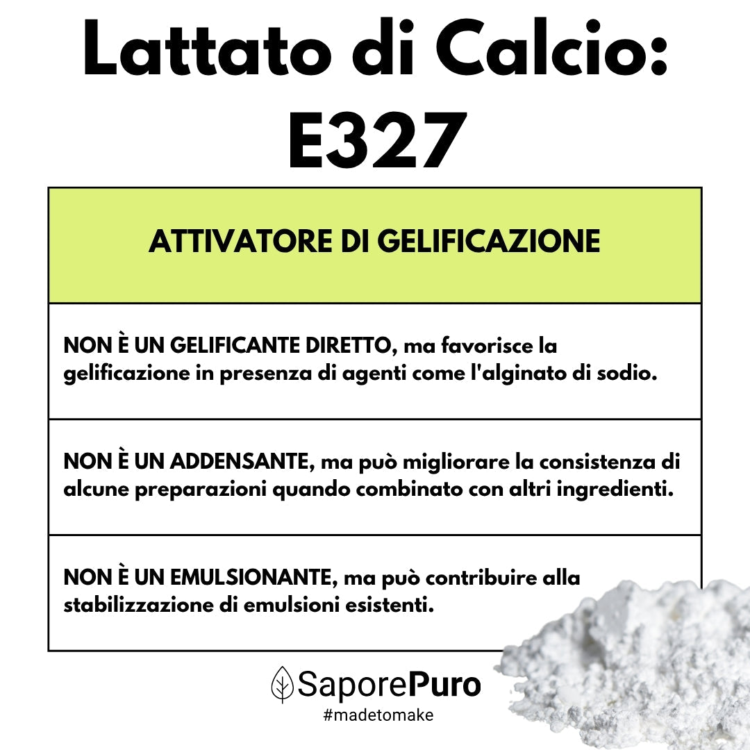 Lattato di calcio in polvere  - E327 - Sferificazione Molecolare - GelatoStore