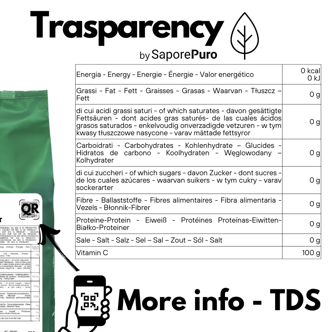 Acido Ascorbico - Pura Vitamina C : Il Nutriente Essenziale per le tue ricette! - (E300) - Confezionato in Italia - GelatoStore