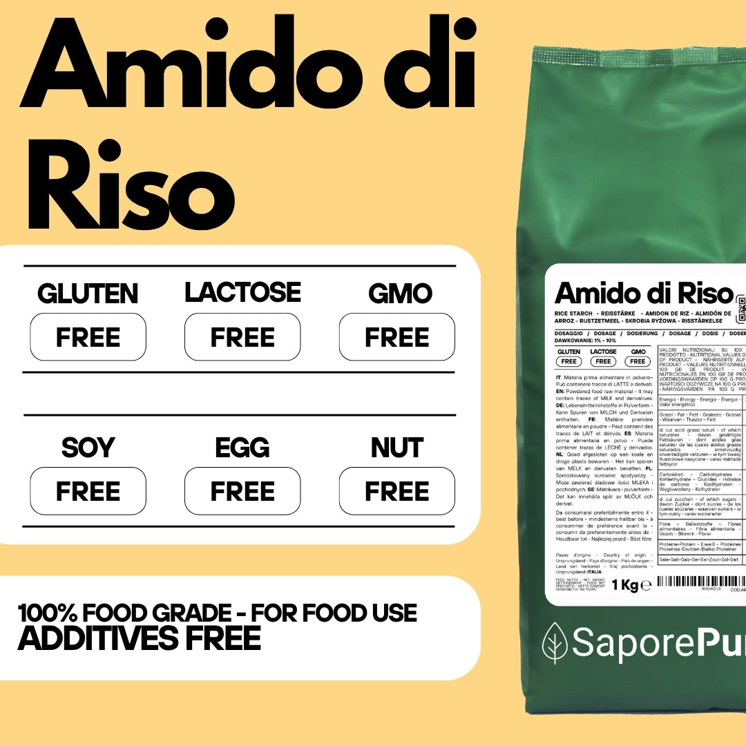 Amido di riso - Amido Nativo 100% Origine Italia - GelatoStore