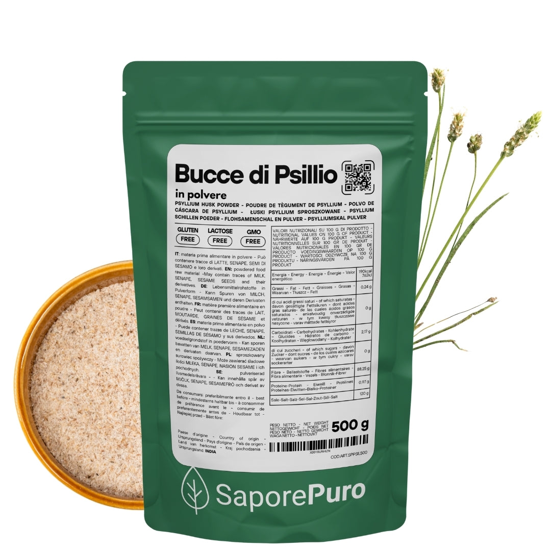 Bucce di Psillio in polvere - Fibra di Psillio in Polvere - 500gr