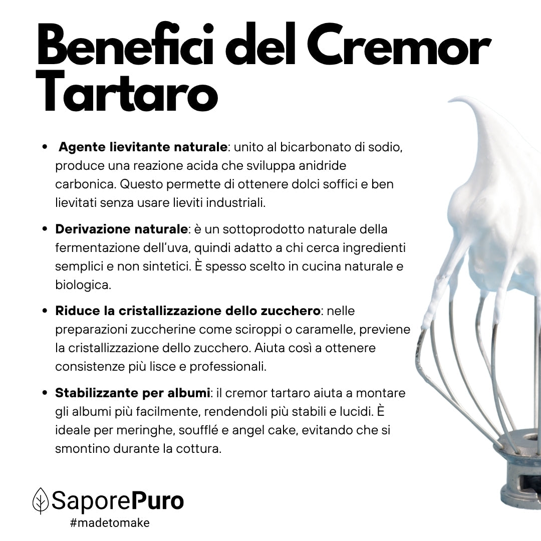 Cremor Tartaro - E336i - Agente lievitante e stabilizzante - GelatoStore