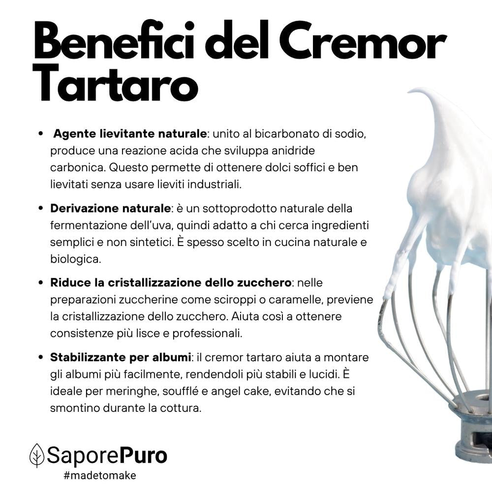 Cremor Tartaro - E336i - Agente lievitante e stabilizzante